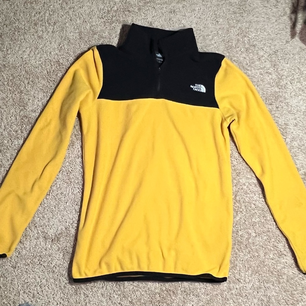 The North Face Women's Yellow and Black Zip-Up Sweater